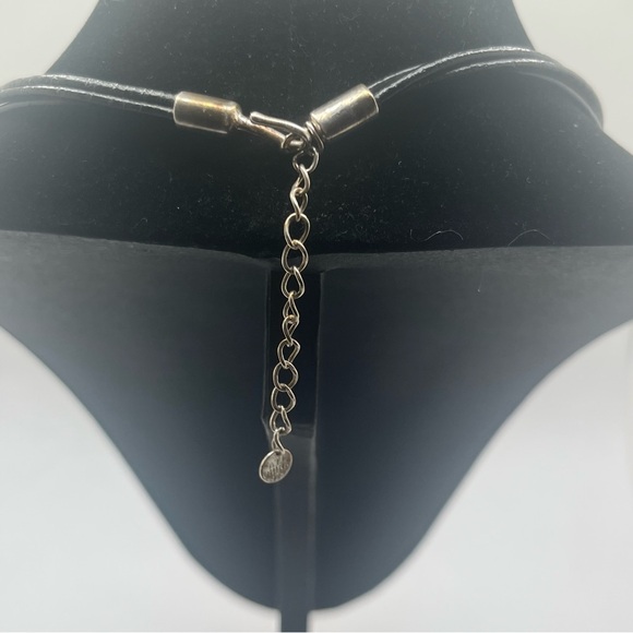 Sterling Silver Chevron Amethyst Pendant Necklace 925 Purple Banded Quartz - Picture 8 of 11